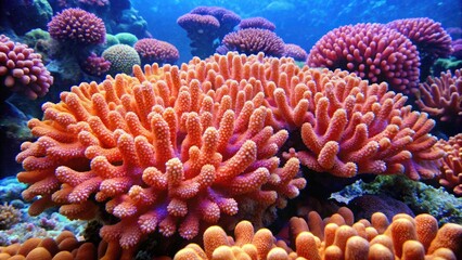 Naklejka na ściany i meble Colorful coral in the Sea