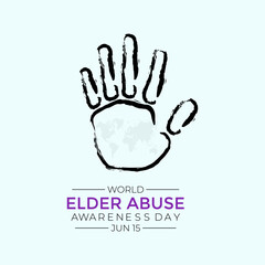 World Elder abuse awareness day is observed every year on June 15.  Its will be raised awareness of Elder abuse.  Banner poster, flyer and background design.