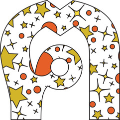 Beautiful star Thai vector font