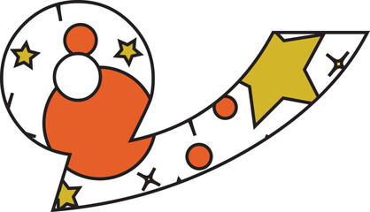 Beautiful star Thai vector font