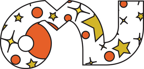 Beautiful star Thai vector font