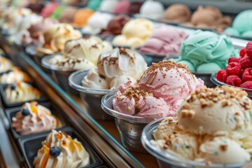 Organic peaches and cream trend on display in lychee sorbet ice food, a natural, isolated, new white alternative diet served as red velvet.