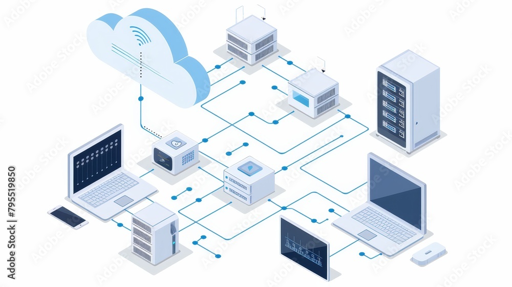 Poster cloud computing: an illustration of a cloud computing network