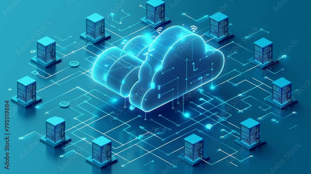 Poster cloud computing: an illustration of a cloud computing network