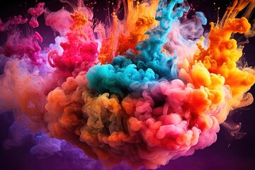Fototapeta premium Close-Up of Colored Smoke Cloud: Deep Colours