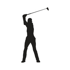 Golf player isolated vector silhouette stock illustration