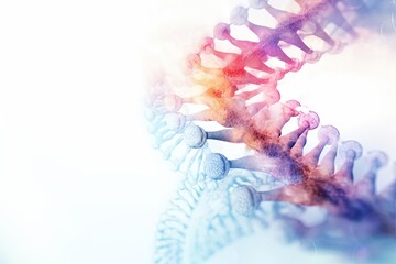 Double Exposure DNA Model: Ambient Occlusion Render on Medical White Background