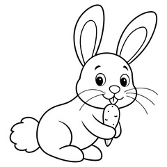 rabbit with a carrot vector illustration