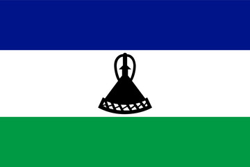 National Lesotho flag. Africa. Vector illustration