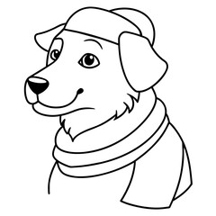dog with a hat vector illustration