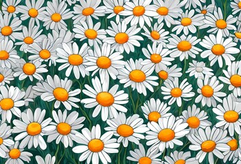 seamless pattern with camomiles