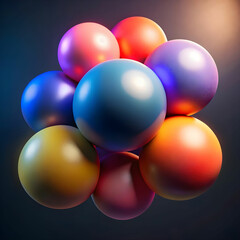 set of colorful spheres 3drender