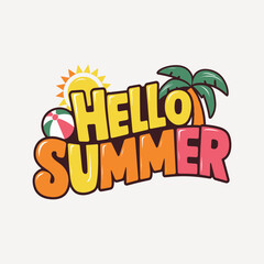 Naklejka na ściany i meble hello summer t shirt design,Print Summer t-shirt design