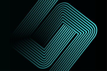 Fototapeta premium Abstract background with modern blue lines on dark background Geometric stripe line art design. Modern shiny blue lines