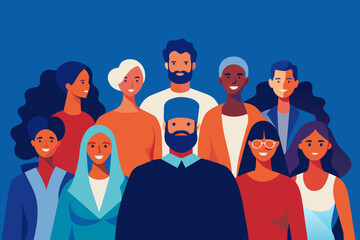 Diverse Group of People United in Solidarity Illustration