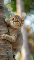 Obraz premium Cat on a tree