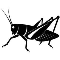 Grasshopper silhouette vector icon illustration 
