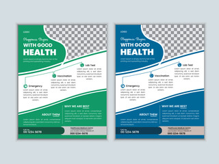 Obraz premium Corporate modern Medical flyer design with abstract shapes