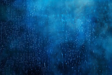 walls wrapped in digital binary codes with blue lights in the technology gateway