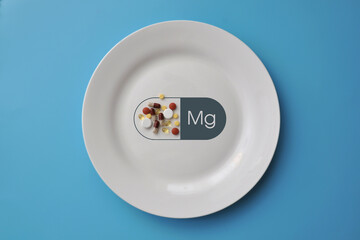 The mineral magnesium in tablets. Magnesium deficiency in the body.
