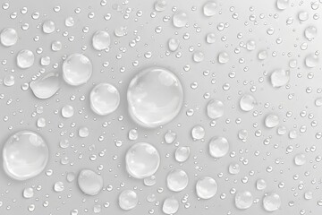 Rainy day with droplets against a transparent white backdrop, ideal for relaxation themes