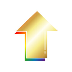 Golden arrow with rainbow color element cursor design