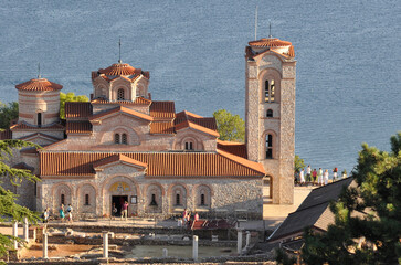St. Clement's Church at the Plaosnik site in Ohrid. Built in 893 AD and reconstructed in 2002, this...