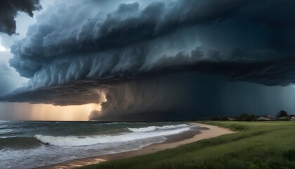 storm clouds over the sea