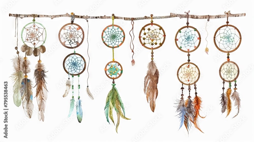 Poster rustic and charming boho dreamcatchers add a touch of rustic charm and whimsy to designs on white