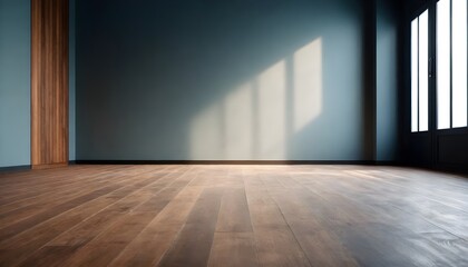 empty room with wall and sun light through window