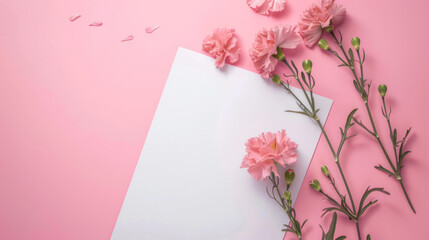 Pink flowers on pink background