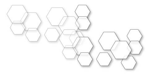 Abstract white background with hexagon and hexagonal background. Luxury white pattern with hexagons. abstract 3d hexagonal background with shadow. 3D futuristic abstract honeycomb mosaic background.