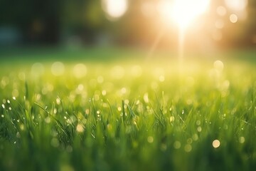 Obraz premium Green grass backgrounds sunlight outdoors