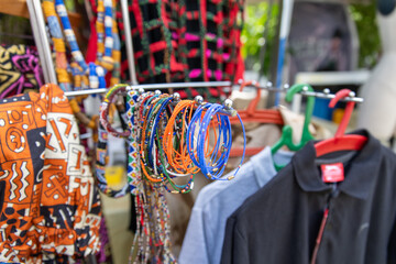 Jewellery displayed at a pop up market