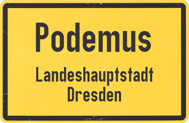 Ortsschild Dresden Podemus