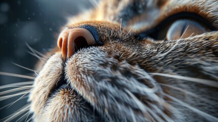 Close up photo of a cat looking up interested in something