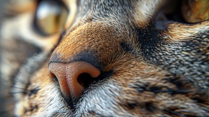 Close up photo of a cat looking up interested in something