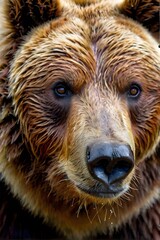 Close-up portrait of grizzly bear. Generative AI
