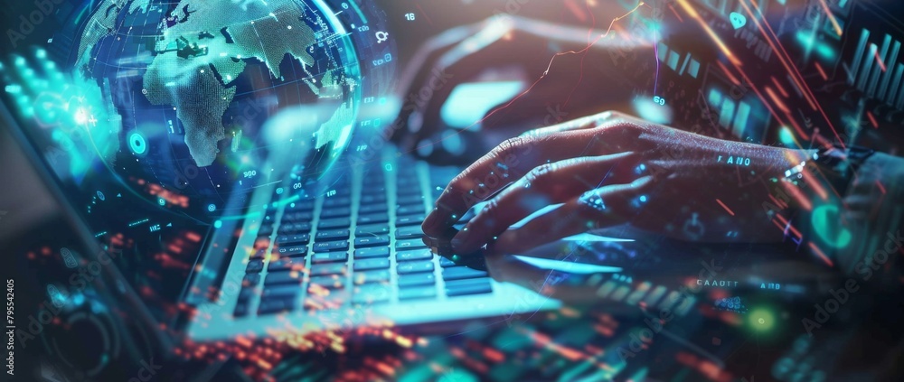 Poster digital twin technology being used in business to provide global and seamless financial services wit