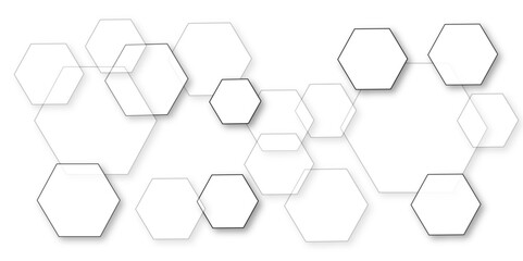 Obraz na płótnie Canvas Abstract white background with hexagon and hexagonal background. Luxury white pattern with hexagons. abstract 3d hexagonal background with shadow. 3D futuristic abstract honeycomb mosaic background.