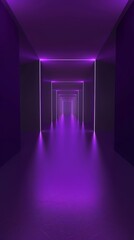 Dark purple gradient background, Rabbit of violet light and technological computational, violet tones, minimalism, dark purple background, 3D rendered - obrazy, fototapety, plakaty