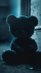 Enigmatic, cuddly toys at midnight, serving as vectors for dark, soft parasites - obrazy, fototapety, plakaty