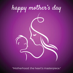 Happy Mother's Day card set. Modern color design.