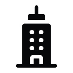 Simple Skyscraper Solid icon. The icon can be used for websites, print templates, presentation templates, illustrations, etc