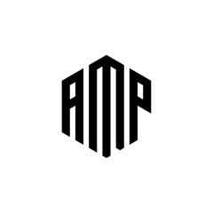 AMP letter logo design. AMP letter in circle shape. AMP Creative three letter logo. AMP Mordern logo with three letters. AMP circle logo. AMP  vector design logo