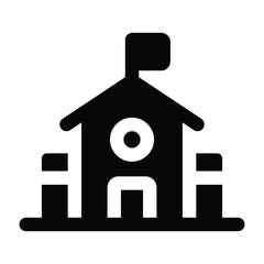 Simple School Solid icon. The icon can be used for websites, print templates, presentation templates, illustrations, etc