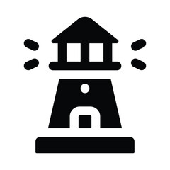 Simple Lighthouse Solid icon. The icon can be used for websites, print templates, presentation templates, illustrations, etc