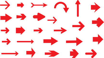 Set of red arrows
