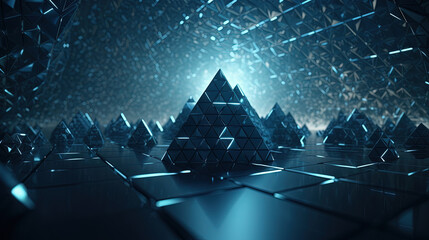 Abstract background with structure of neon triangles and technology style. - 795546602