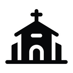 Simple Church Solid icon. The icon can be used for websites, print templates, presentation templates, illustrations, etc